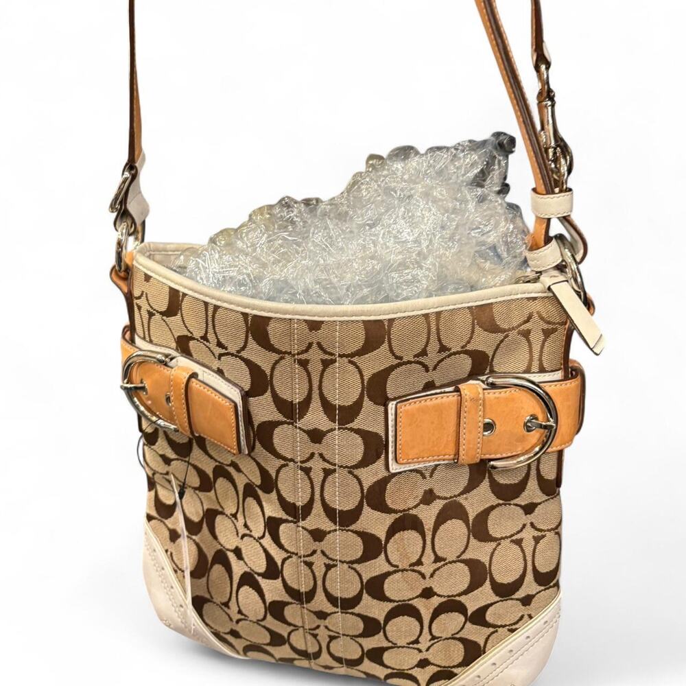 Coach Signature Canvas Crossbody Bag in Brown/Tan